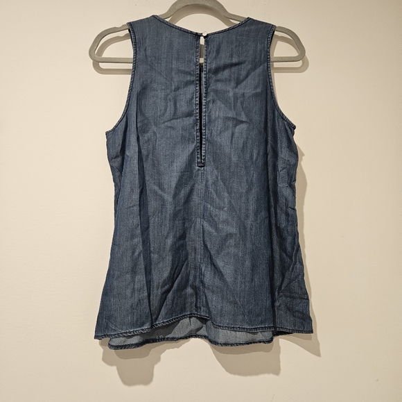 GAP Blue Denim Sleeveless Top, Size Small - Picture 3 of 4